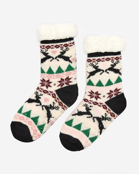 Colorful women's socks with a Christmas pattern - Underwear