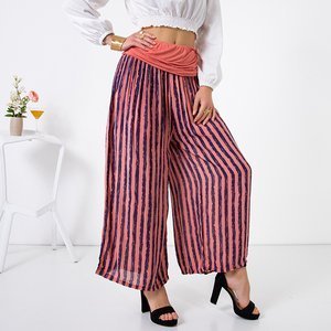 Coral women's striped culotte trousers - Clothing