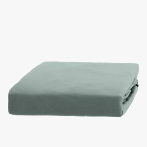 Cotton green and gray sheet with an elastic band 160x200 - Sheets