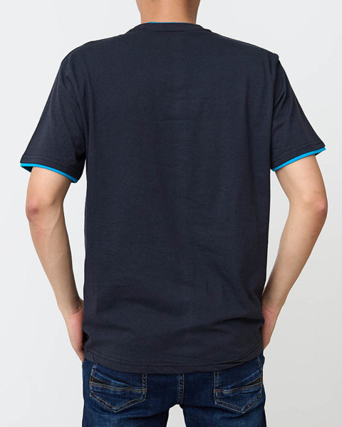 Cotton men's t-shirt in navy blue Clothing