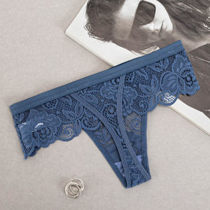 Dark blue women's lace thongs - Underwear