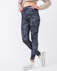 Dark gray patterned high-waisted leggings - Clothing