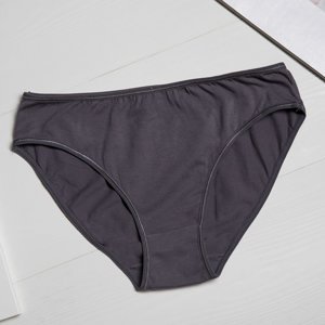 Dark gray women's cotton panties PLUS SIZE - Underwear