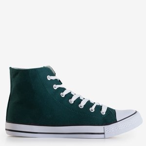 Dark green men's high sneakers Skarle - Footwear