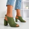 Dark green openwork sandals on a higher post Solana - Footwear
