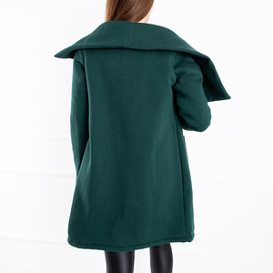 Dark green women's oversize jacket- Clothing