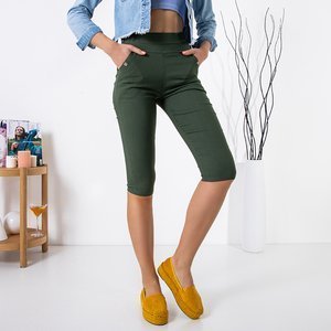 Dark green women's short pocket treggings - Clothing