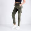 Dark green women's tracksuits with stripes - Clothing