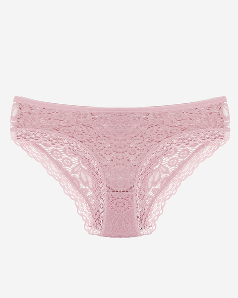 Dark pink single-color lace panties for women - Underwear