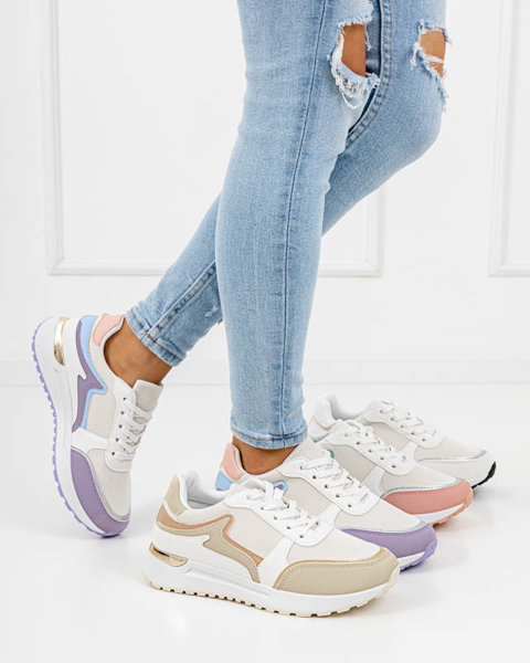 Delani women's white pastel sports shoes - Footwear