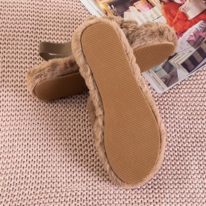 Fornax light brown fur slippers for women - shoes