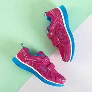 Fuchsia children's sports shoes with a blue Frater sole - Footwear
