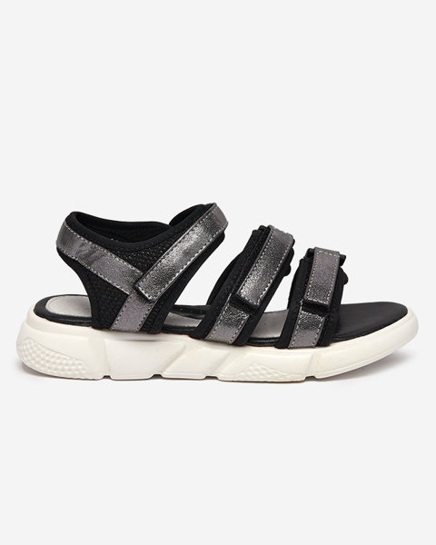 Girls 'sandals fastened with Velcro in graphite Mumin - Footwear