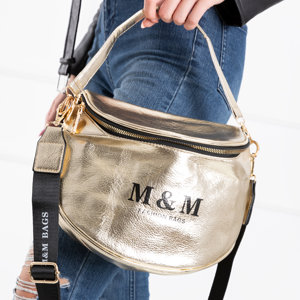 Gold kidney bag with inscriptions - Accessories