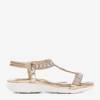 Gold sandals with cubic zirconias Niuberg - Footwear