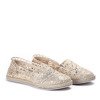 Golden espadrilles with Milossa lace embroidery - Footwear 1