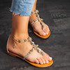 Golden sandals with decorative stones Jazlyn- Shoes 1