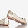 Golden women&#39;s ballerinas with a bow Liz - Footwear 1