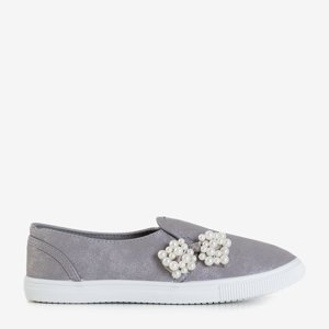 Gray children's sneakers with bow Malasio - Footwear