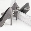 Gray heels with Devya decoration - Footwear