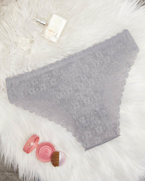 Gray seamless lace panties for women - underwear
