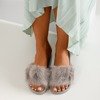 Gray slippers with fur Millie - Footwear