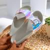 Gray slippers with holographic finish Sabia - Footwear