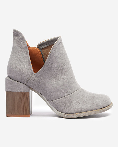 Gray women's ankle boots with Cintura cut-outs - Footwear