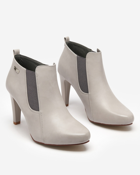 Gray women's boots on a high heel Loretti - Footwear