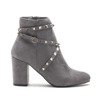 Gray women's boots on the post Olmedia - Footwear