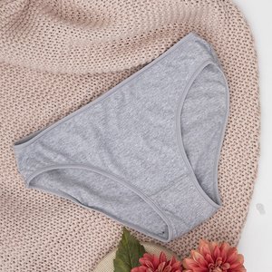 Gray women's cotton panties PLUS SIZE - Underwear
