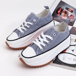 Gray women's sneakers on the Vinesa platform - Footwear