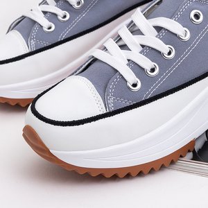 Gray women's sneakers on the Vinesa platform - Footwear