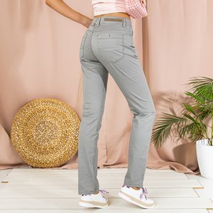 Gray women's straight pants - Clothing