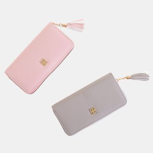 Gray women's wallet with tassel - Accessories