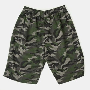 Green men's moro pattern sweat shorts - Clothing