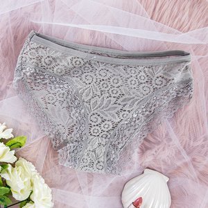 Grey women's lace panties PLUS SIZE - Underwear