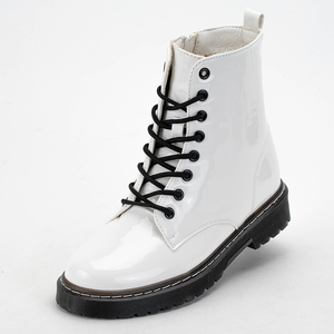 Hanis white lacquered boots - Footwear