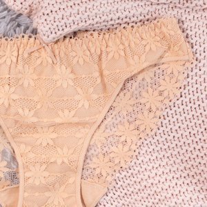 Lace women's panties in beige color - Underwear
