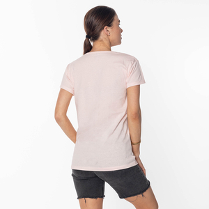 Ladies 'Pink Printed T-Shirt - Clothing