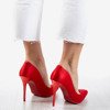 Ladies' Red Satin Gold Star Stilettos - Footwear