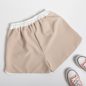 Ladies' beige short shorts - Clothing