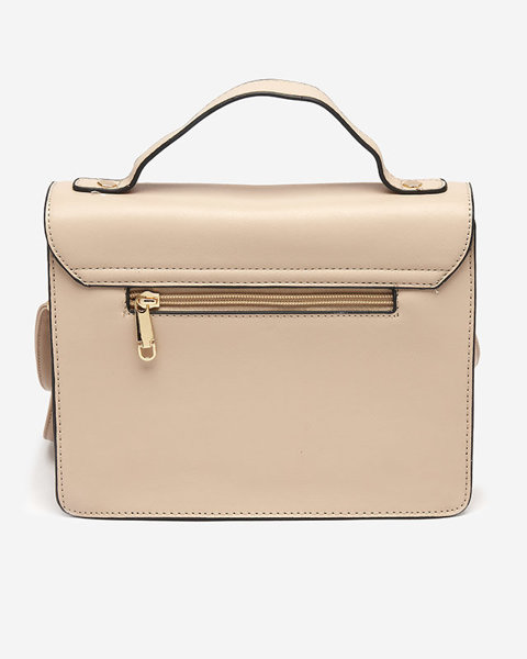 Ladies' beige small bag with a holographic insert - Accessories