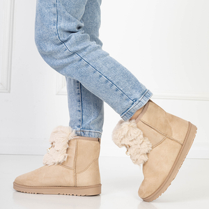 Ladies' beige snow boots with a decorative upper Cioni. Footwear