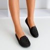 Ladies 'black moccasins with cubic zirconias Cyliua - Footwear