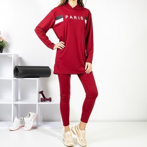 Ladies 'maroon sports set with an inscription - Clothing