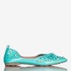 Ladies 'turquoise ballerinas with Lil ornaments - Footwear