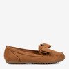 Light brown loafers for women with Ursula bow - Footwear 1