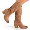 Light brown women's openwork boots on the post Marum - Footwear