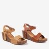 Light brown women's openwork sandals Elemia - Footwear